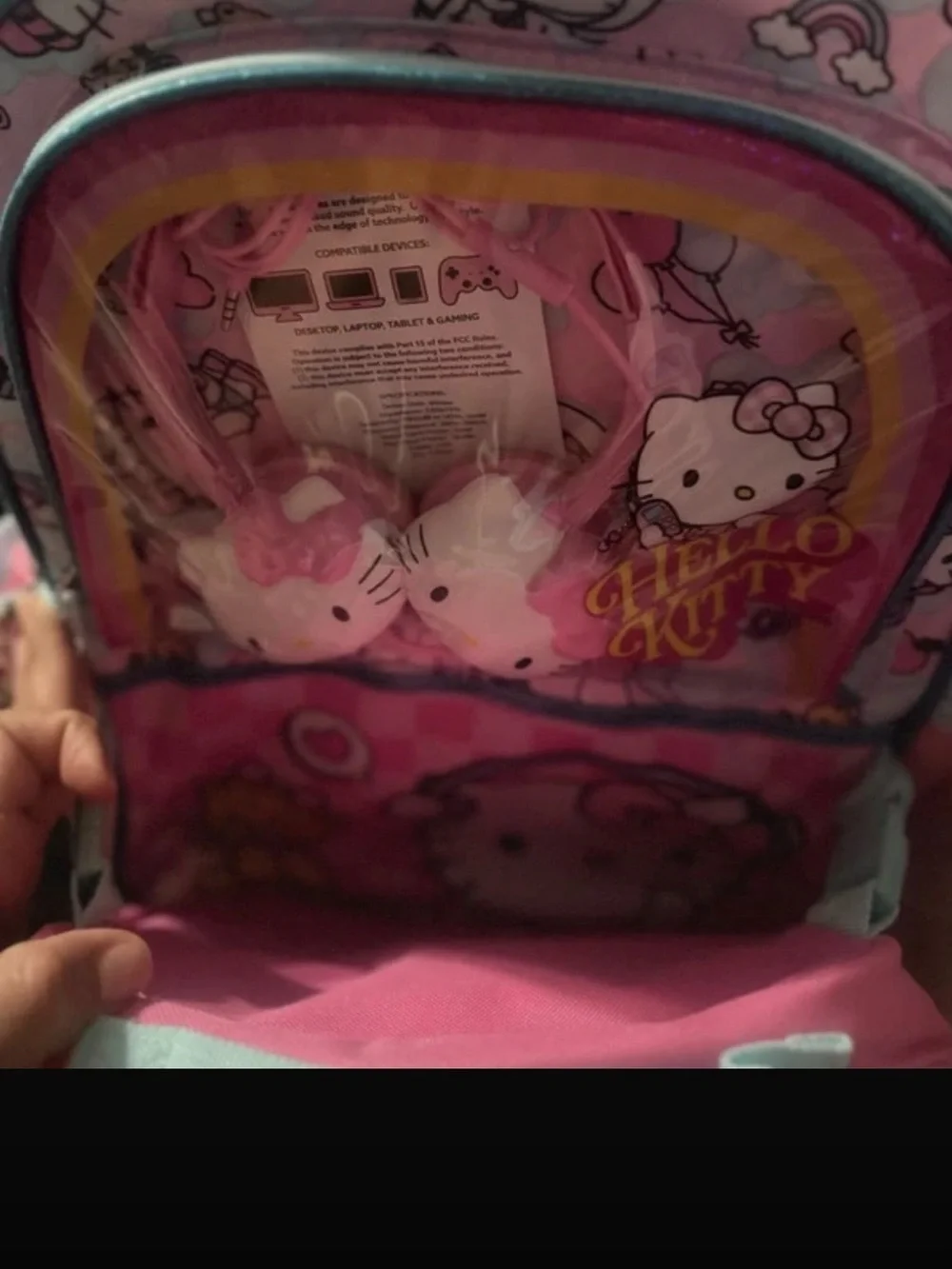 Hello Kitty Pink & Mint Kids Backpack and Lunch Bag Set - 